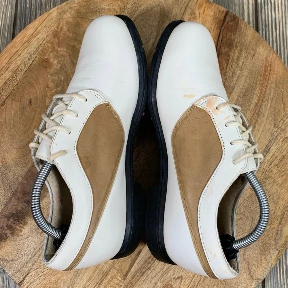 Nike Air Comfort Verdana Last Golf Shoes Womens Size 6.5 White‎ Brown Vtg 2003